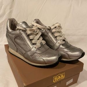 Ash Gunmetal wedge sneakers 7